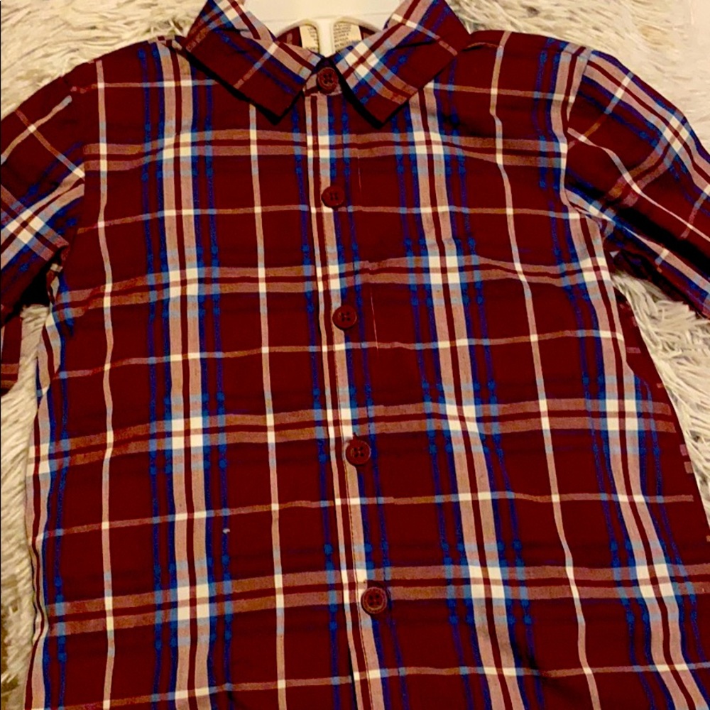 Toddler boy collared shirt plaid brand new